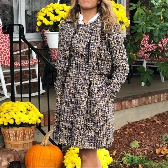 Gal Meets Glam Multicolor Tweed Coat - Picture 1 of 8